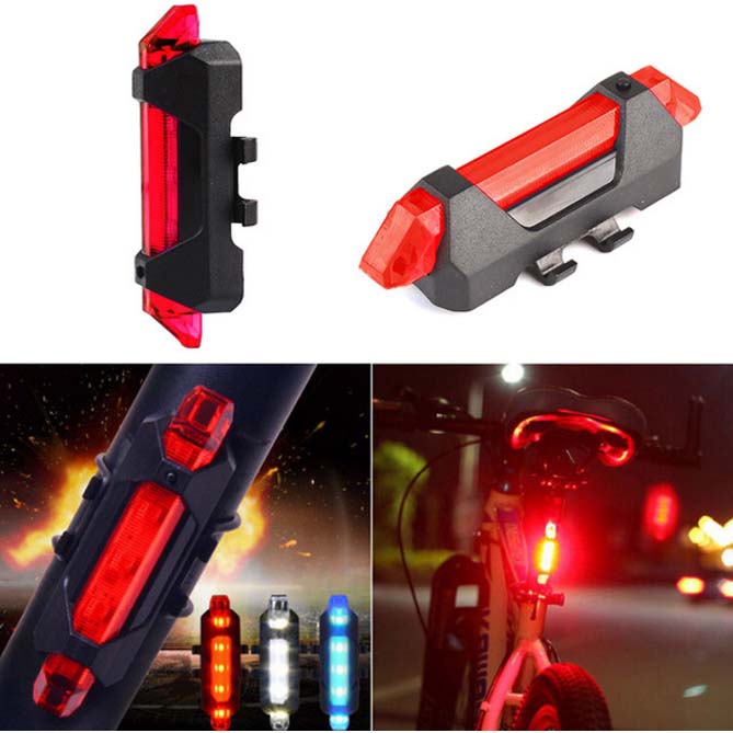 bike bicycle usb rechargeable rear tail light