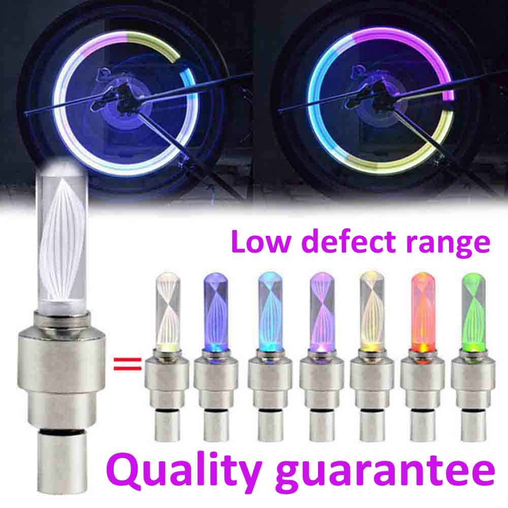 colorful firefly car motorcycle bicycle bike wheel tyre tire valve caps flash grow led light